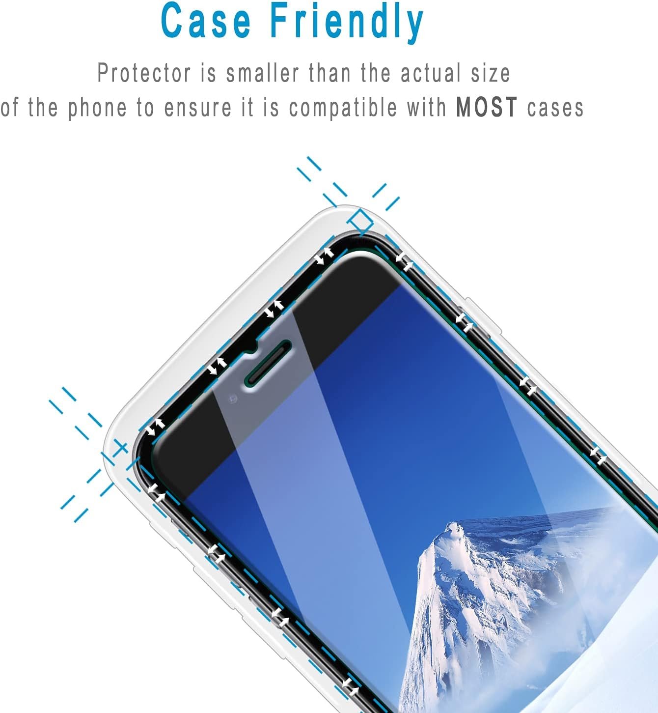 [2 Pack] HPTech Screen Protector for iPhone SE 2020, iPhone 8, iPhone 7, iPhone 6s and iPhone 6 (Japan) Tempered Glass, Case Friendly, Anti-Scratch, 4.7 inch