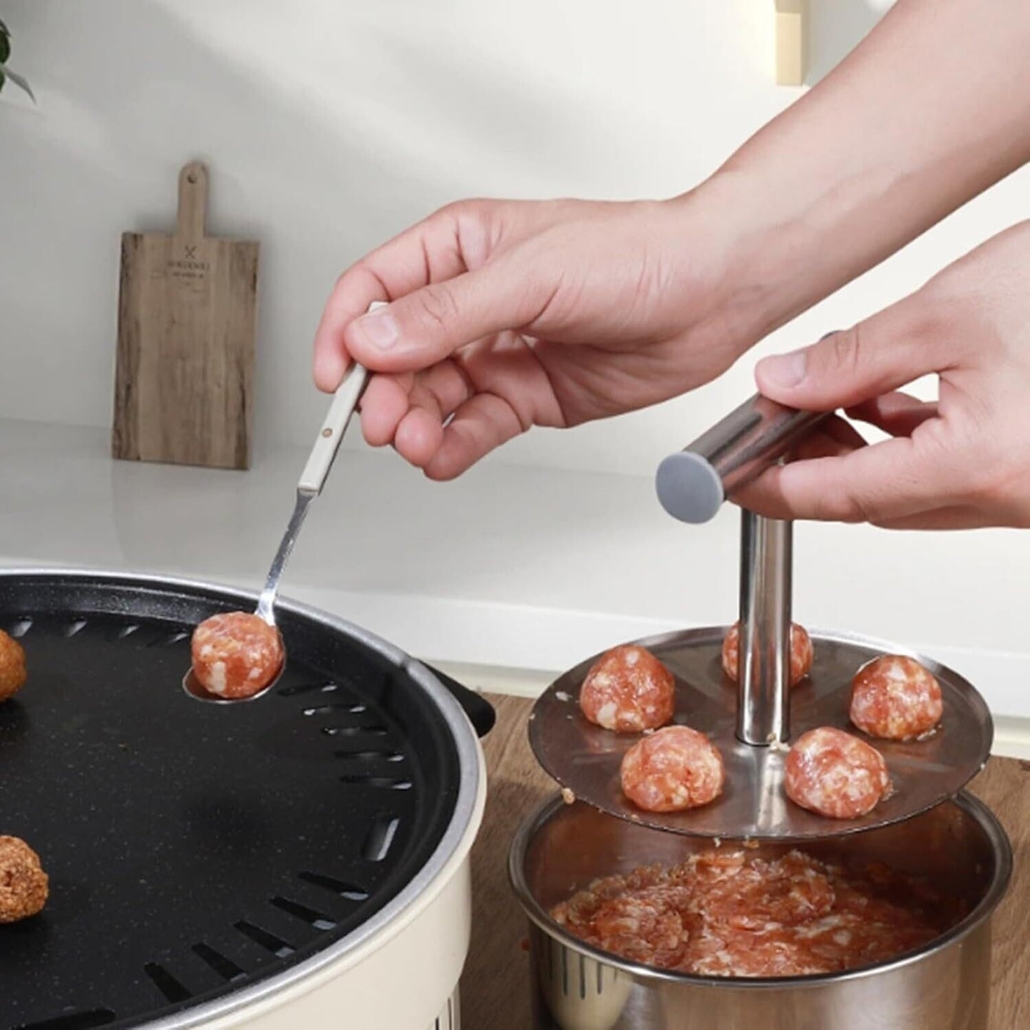 KPPFHBLI Stampo per Polpette, Utensili da Cucina Multifunzionali per Fare Polpette, Panini E Pasticcini, Gadget Pratici Facili da Usare, Che Fanno Risparmiare Tempo