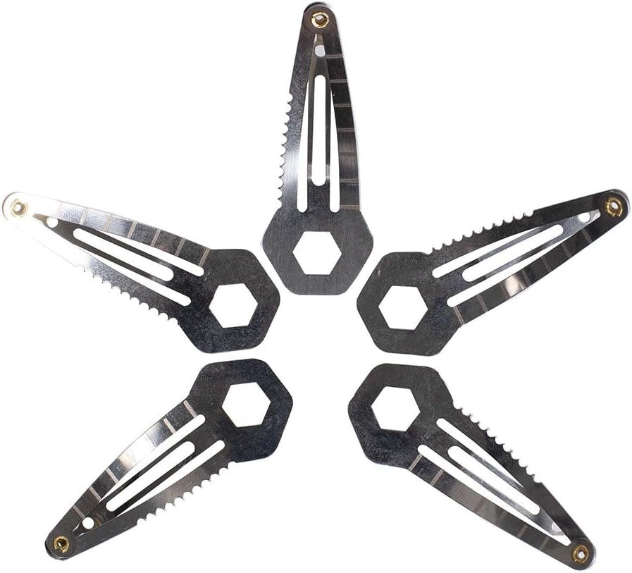 Silver Tactical Survival EDC Multi-Tool Hair Clip - Emergency Utility Kit (3 Pack)