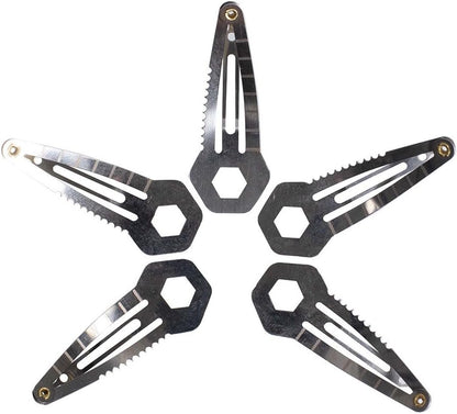 Silver Tactical Survival EDC Multi-Tool Hair Clip - Emergency Utility Kit (3 Pack)