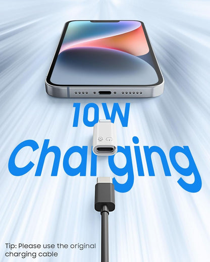 MoKo USB C Female to Lightning Male Adapter, Lightning Male to USB-A Female OTG Adapter Connector for iPhone 14/13/12/11 Pro Max/iPad/iPod/AirPods, Support 10W Fast Charging/Data Transfer/Audio