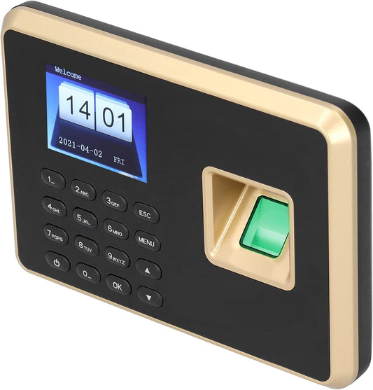 Tbest Smart Security 2.4In Assistenza Hine Impronta Digitale RIC Tft Color SNS Software e U Disk Nload Orologio da tempo 00-240Vnero Oro Spina Americana Atten (Colore Nero e