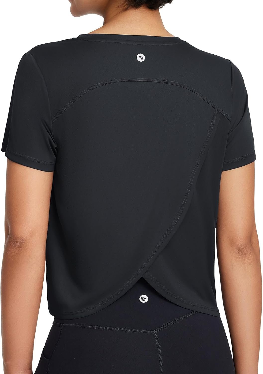 baleaf Workout Tops for Women Cropped Short Sleeve Cropped Shirts Exercise Top Gym Athletic Running Gear Quick Dry UPF50+