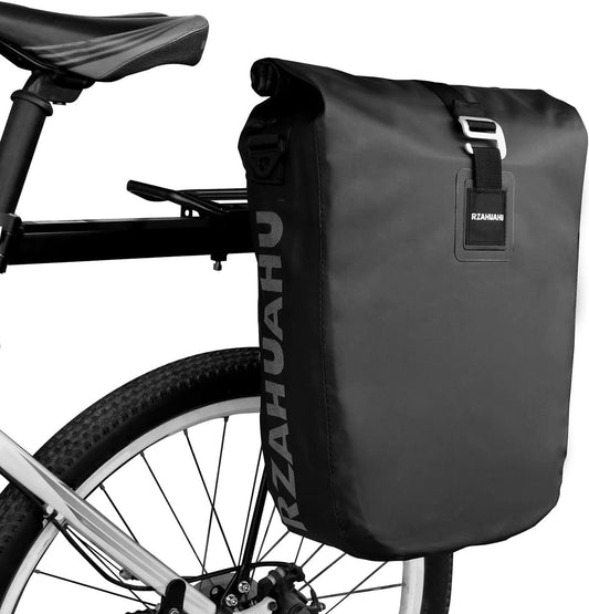 Waterproof Bike Rear Rack Bag 20L Bike Side Storage Bag Laptop Pannier Bag Bicycle Trunk Rear Seat Carrier Pack Shoulder Bag for Cycling Traveling Riding