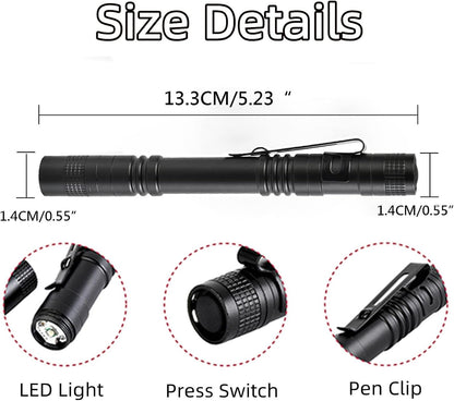 MODOAO Pen Flashlight Portable Flashlight with Metal Clip Tactical Penlight Flashlight (10 Pack)