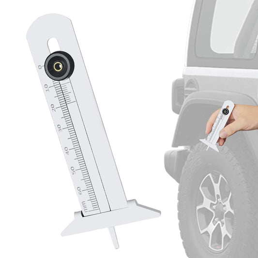 Tyre Tread Gauge, Heavy Duty Tire Depth Checker 3,94 x 1,89 pollici, non Slip Wear Monitoring Tool for Truck and Car Maintenance, Reusable Gauge for Safety Checks, Garage, Roadside
