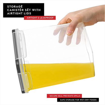 YOZOTI Cereal Containers Storage Set (4L,135.2 Oz), 4PCS Airtight Food Storage Containers with Pour Spout for Kitchen & Pantry Organization Cereal Dispensers