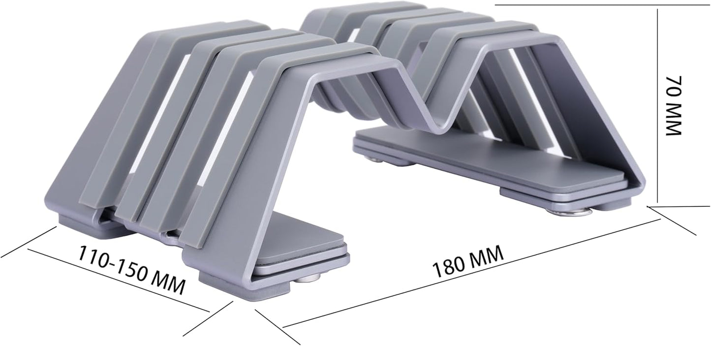 Psitek Adjustable Dual Vertical Laptop Stand - Supports 2 Devices Holder, Fit for All Laptops(10-30mm Thickness) - Fashion Design, Adjustable Width, Anti-Slip & Scratch-Resistant, Patented Design