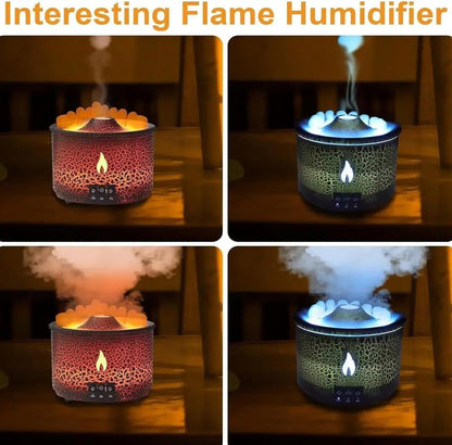 Essential Oil Diffuser, Volcano Air Humidifiers with LED Lamp, 300ml Spray Humidifier with 2 Modes Fire Mist Waterless Auto Shut Off Aromatherapy Diffuser with Remote Control for Bedroom Home, Office