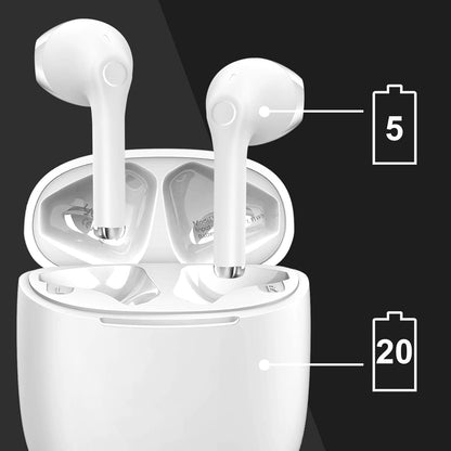 yobola Wireless Earbuds, Bluetooth Earphones, IPX5 Waterproof Wireless Earphones Touch Control, Bluetooth Earbuds 5.1 Built-in Microphone, 25 Hrs with USB-C Charging - White