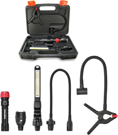 Camelion 3-in-1 LED Flashlight Kit - Rechargeable Flashlight, Work Light, and Flexible Light. Interchangeable Heads, 600 lm, 5 Light Modes, Magnetic Base, Waterproof, for Home, Outdoor, and Emergency
