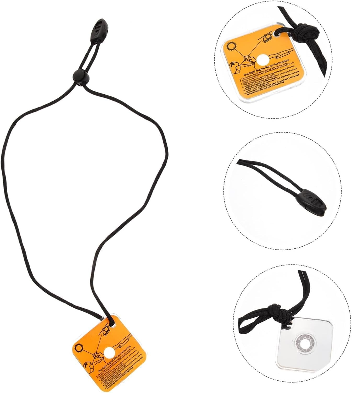 Happyyami Survival Signal Mirror Acrylic Reflective Mirror Outdoor Hiking Tool for Kayak Boat Emergency