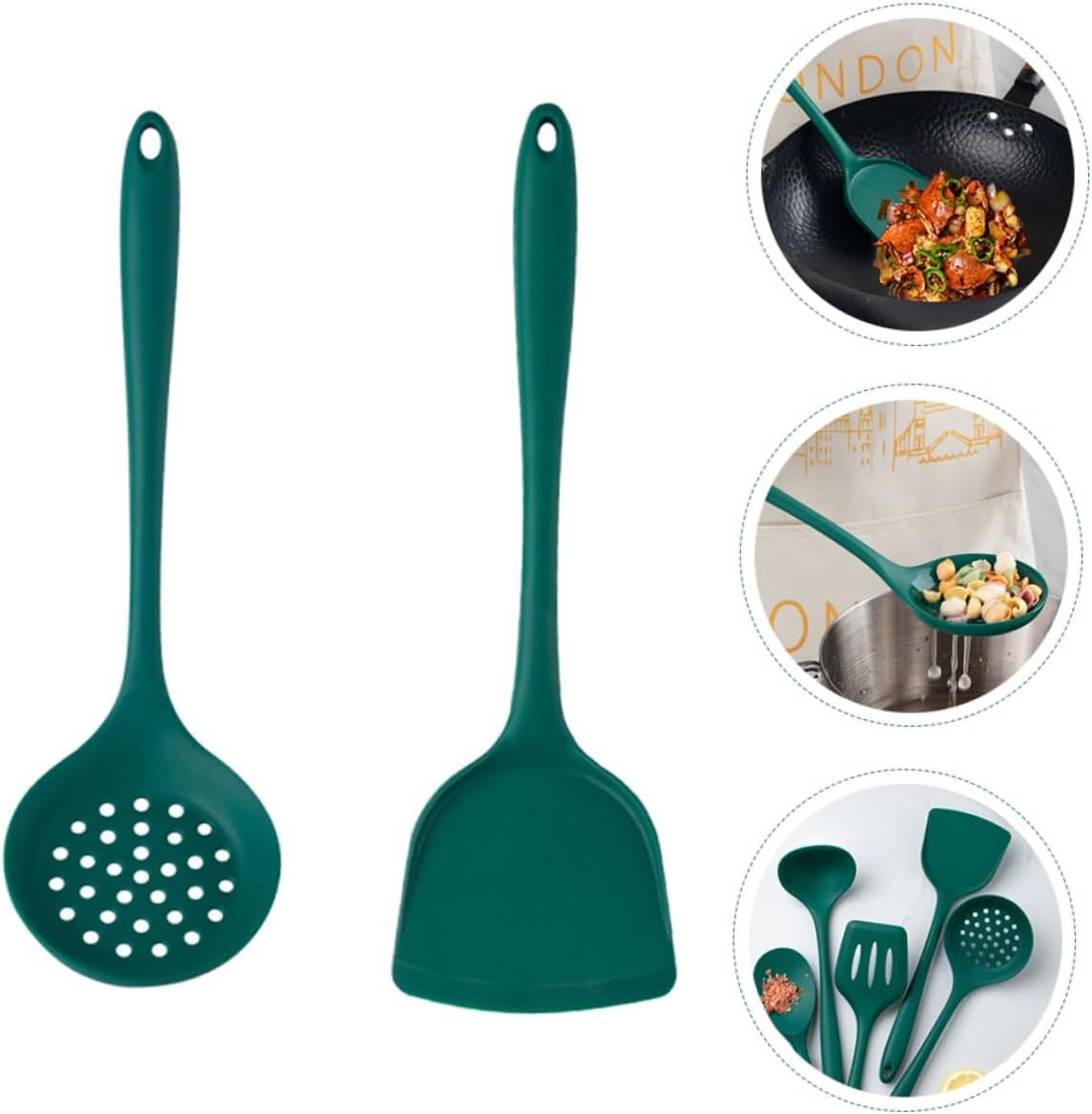 LIFKOME - Durable Silicone Kitchen Utensils Set Spatula and Spoon Non-Stick Handle Spatula Restaurant Shovel Easy to Clean for Kitchen Use