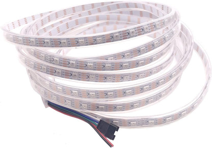 WS2815 DC12V WS2812B WS2813 LED Strip Light RGB Single Addressable LED Lights Dual Signal 30 60 144 LEDs IP30 65 67 (White PCB IP67, 5M 60 LED/M)
