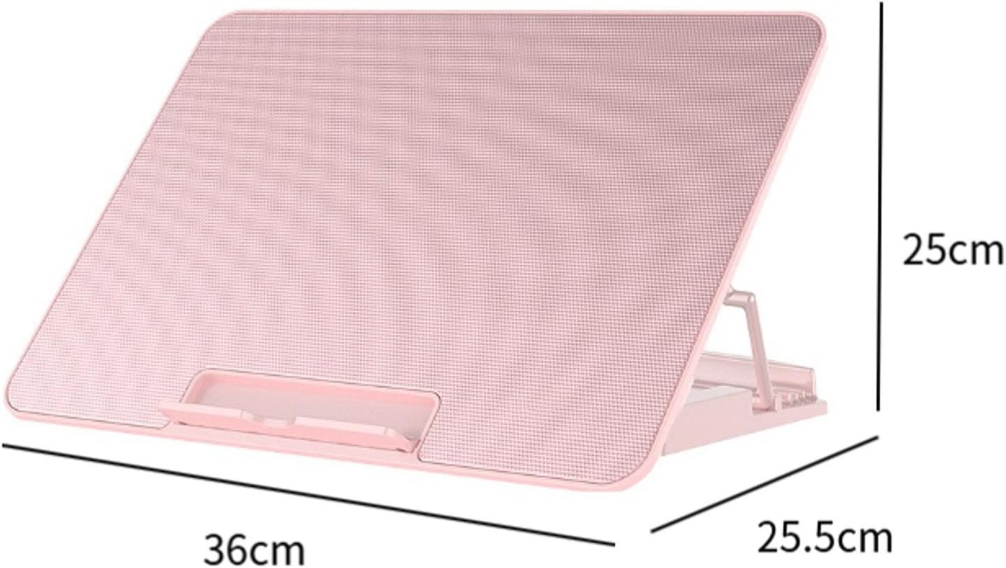 NonMiFyR Laptop Cooling Pad, Laptop Cool, Quiet, Laptop Riser, Portable, Gaming, 6 Fans, Heat Protection, Height Adjustment, Lap Chill, Pink