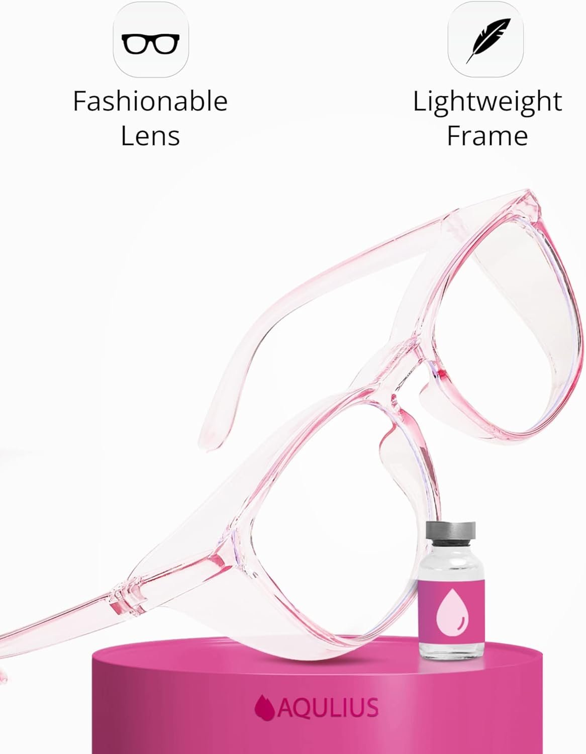 Aqulius Stylish Safety Glasses (2 Pack - Safety Goggles) Anti Fog Scratch Resistant, Blue Light Blocking Side Protection