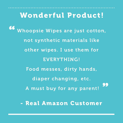 Whoopsie Wipes - 100% Pure Cotton Dry Baby Wipes - Use as Dry Wipes or Wet Wipes for Baby Sensitive Skin, Unscented - Super Soft, Strong & Absorbent (1 Pack)
