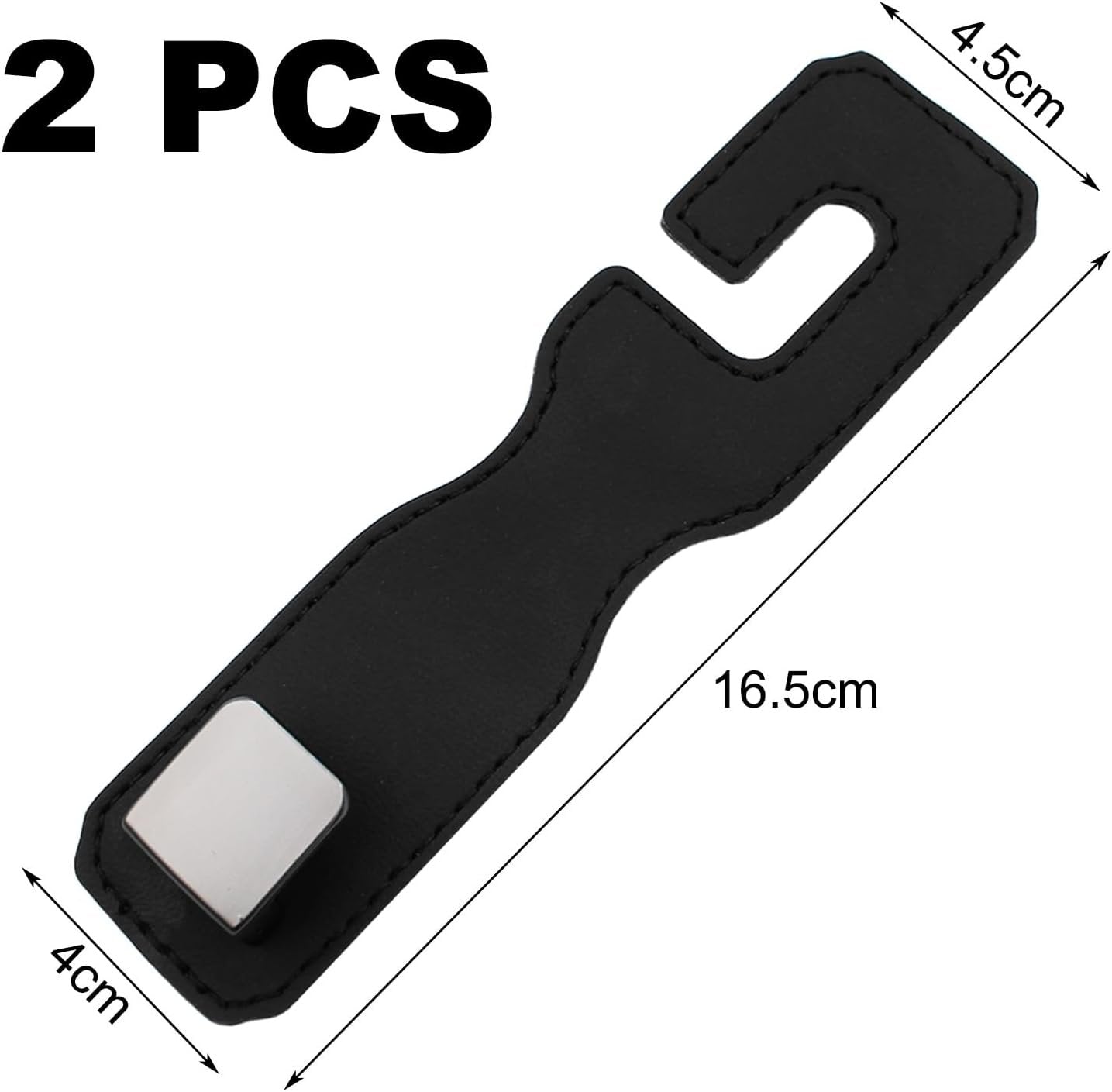2 Pieces Car Seat Hooks, Interior Car Accessories, Car Storage Hooks, Car Seat Hooks Headrest for Hanging Bags, Shopping Bags, Clothes (Black)