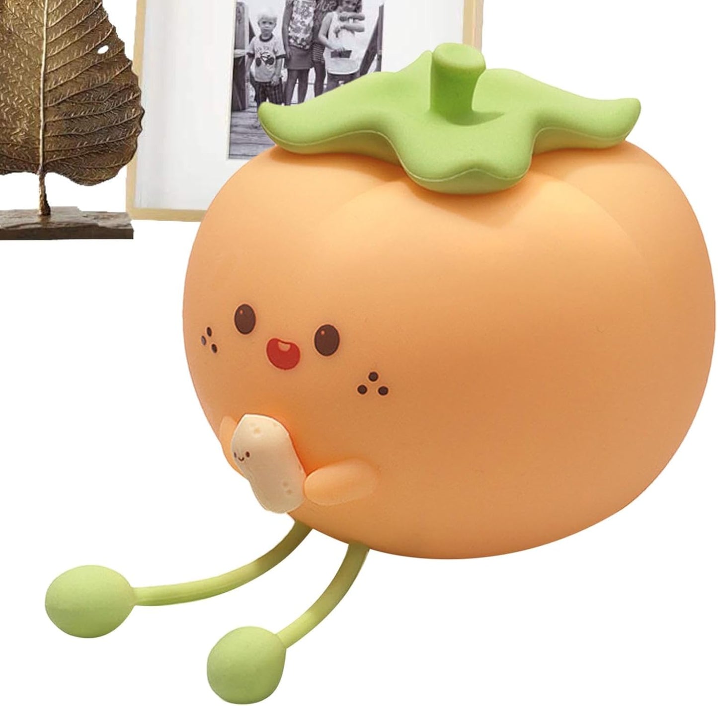 Silicone Lamp - Adorable Persimmon Multi-Color Lamp | 3 Dimmable, Touch-Sensitive, Rechargeable, Night Light for Kids, Soothing Bedtime Ambience