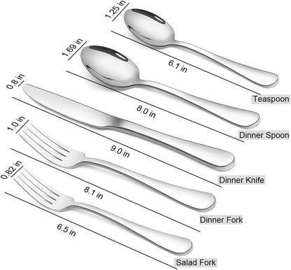 Flatware Set, 20-Piece Elegant Silverware Cutlery Set, Stainless Steel Utensils Service for 4, Include Knife/Fork/Spoon, Mirror Polished, Dishwasher Safe