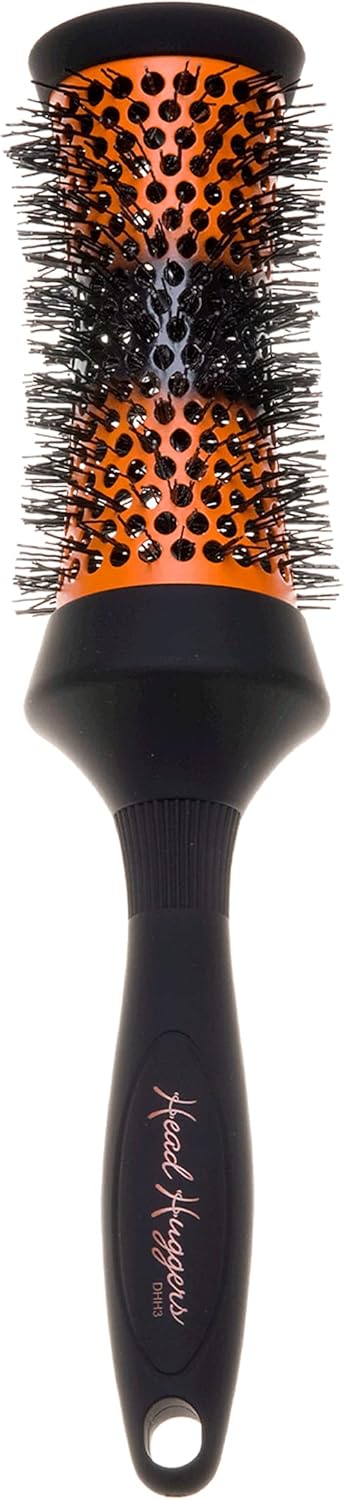 Denman (Medium) Thermo Ceramic Hourglass Hot Curl Brush - Hair Curling Brush for Blow-Drying, Straightening, Defined Curls, Volume & Root-Lift - Orange & Black, (DHH3)