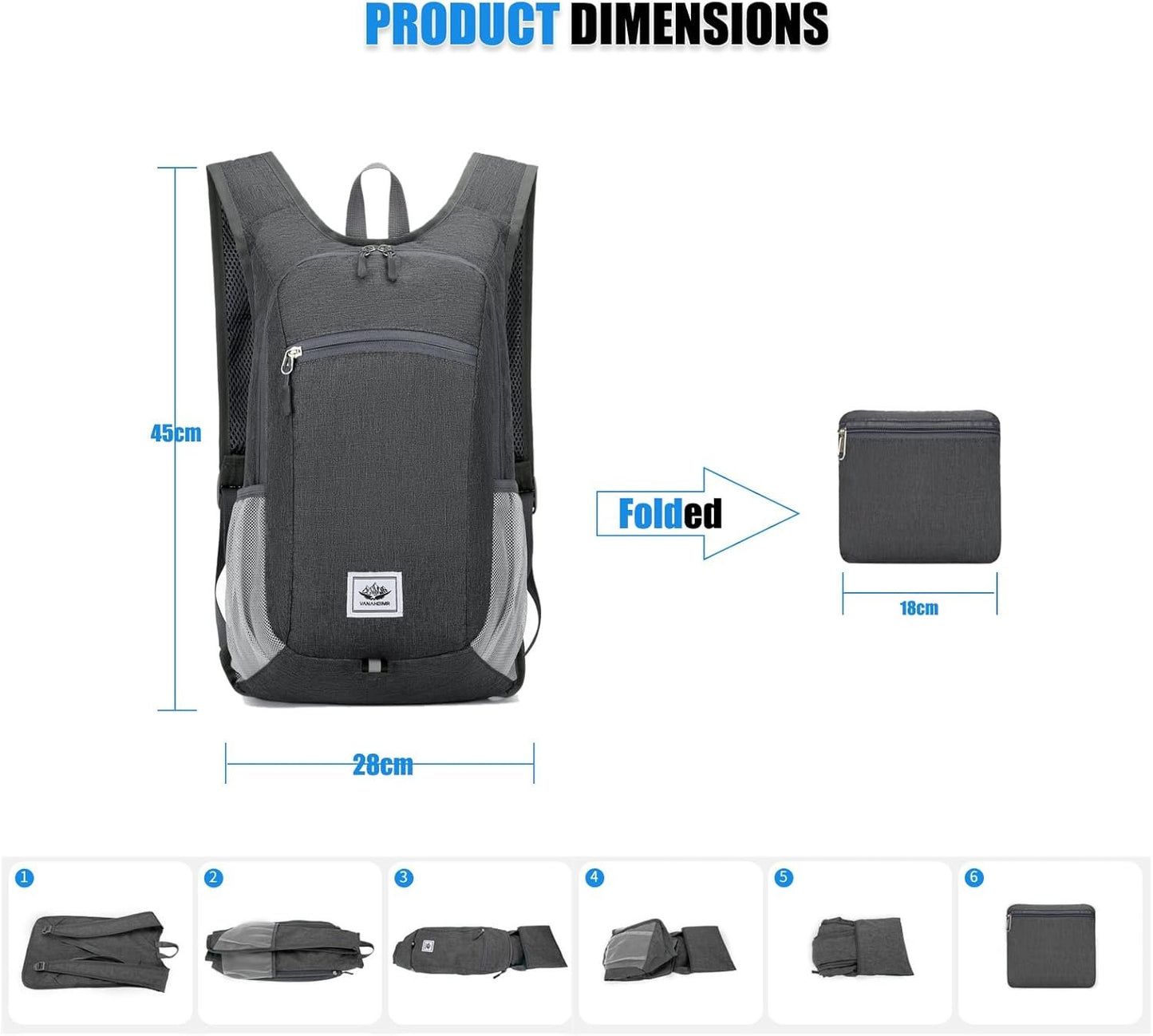 10L Hiking Backpack, Ultralight Lightweight Packable, Travel Daypack Camping Hiking Outdoor Sports.