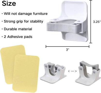 Broom Mop Holder, Multi-Use Gripper, Broom Holder Wall Mount Self Adhesive No Drilling Super Anti-Slip, Durable Mop Grippers for Home, Bathroom, Kitchen, Garden, Garage(2PCS White)