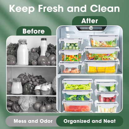 ZUNI 10 PCS Food Storage Containers with Lids Airtight (10 Lids &10 Containers), Plastic Meal Prep Containers for Home & Kitchen, BPA-Free, Leak Proof, Microwave/Dishwasher Safe with Labels & Pen