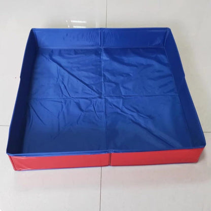 Pet Swimming Pool, Foldable Dog Bath Tub, Square Shaped PVC Pets Tub, Long Tail Keyword, Non-Inflatable Portable Bathing Solution for Cats Puppies and Small Animals Indoor Outdoor