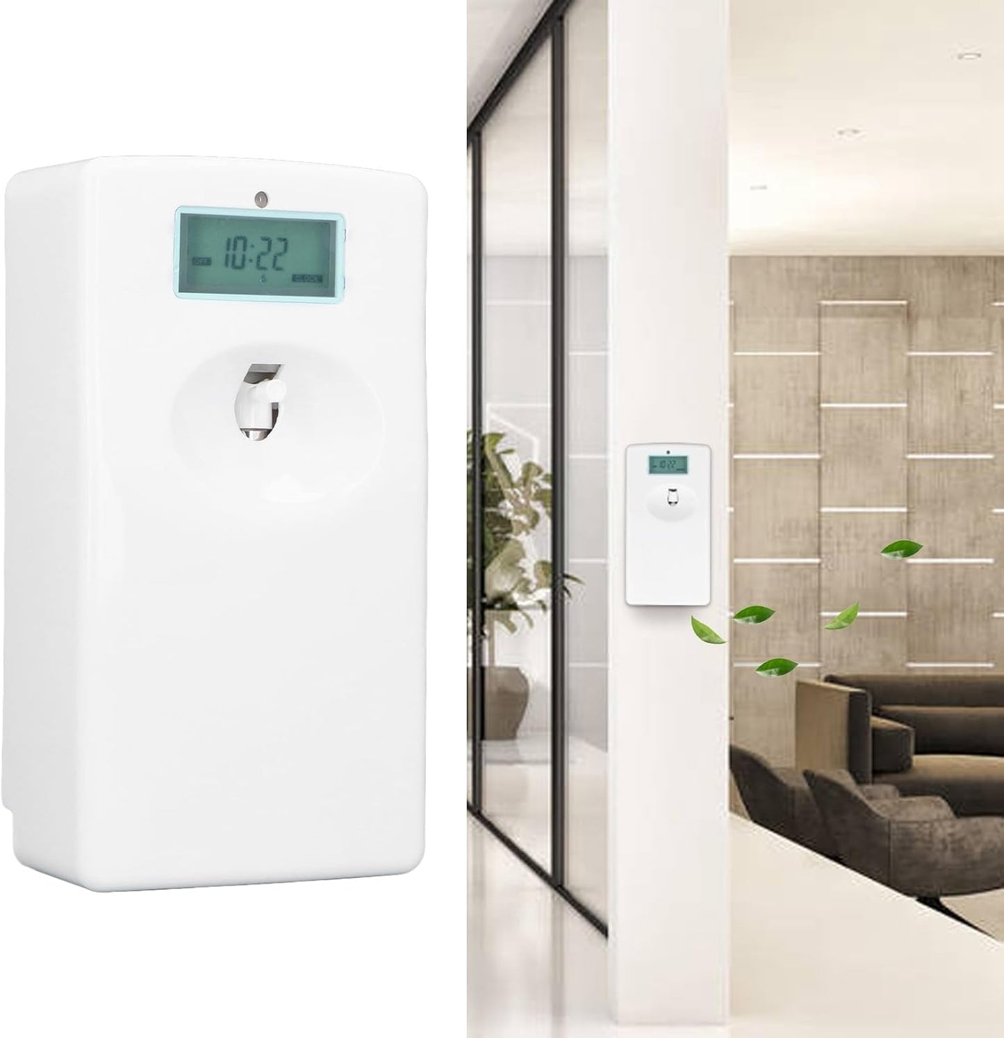 Automatic Perfume dispensers Wall Mounted Aromatherapy Diffuser with Working Time and LED Display for Home Office Bathroom Hotel KTV