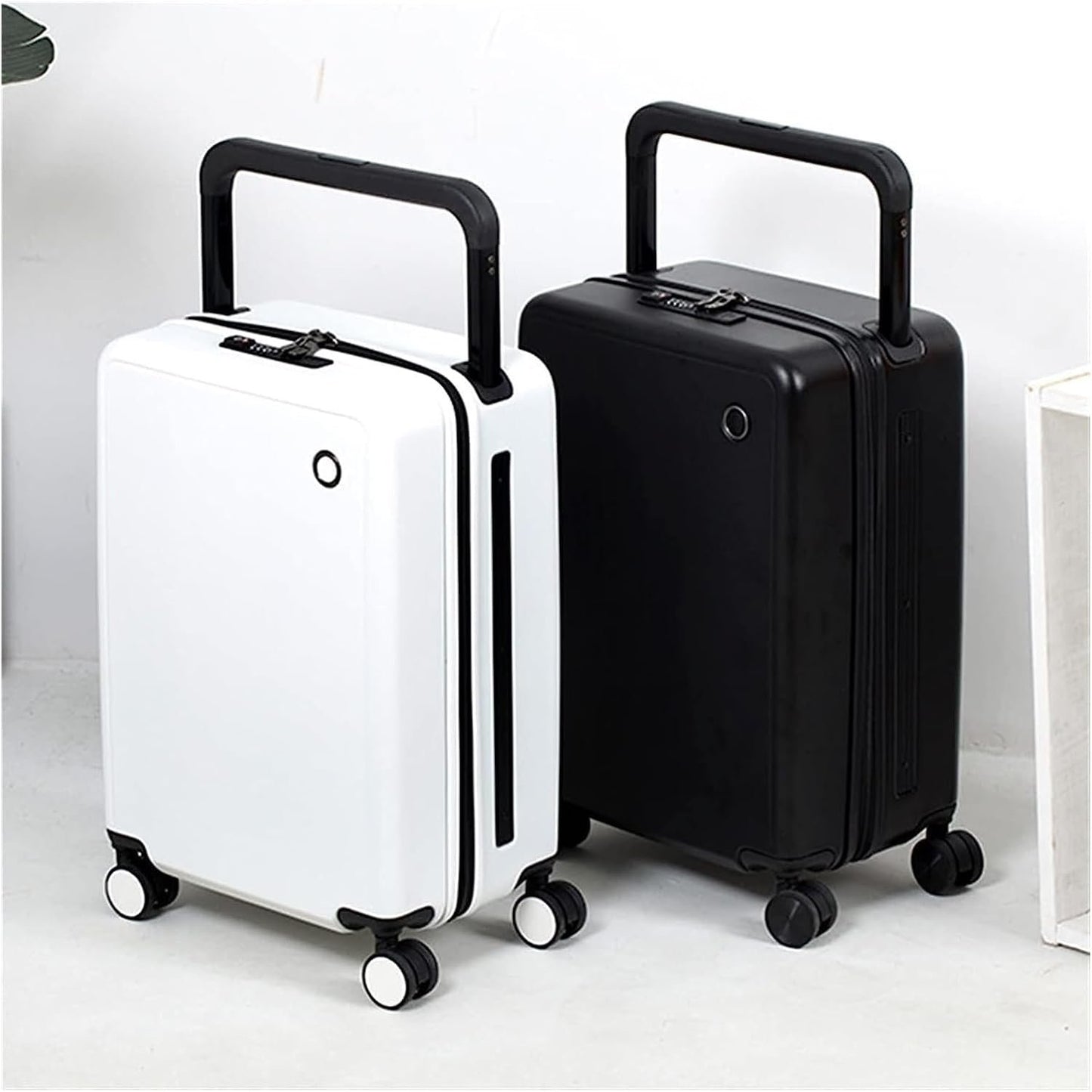Suitcases Universal Hard Suitcases Large Capacity Luggage with USB Port Rechargeable Carry-on Luggage Security Password Suitcase Travel(Color:Black)