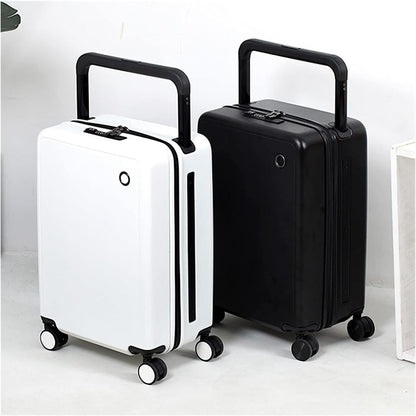 Suitcases Universal Hard Suitcases Large Capacity Luggage with USB Port Rechargeable Carry-on Luggage Security Password Suitcase Travel(Color:Black)
