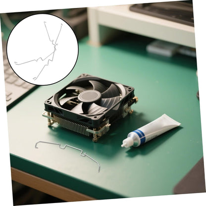 HAWILLOSCH 4pcs CPU Fan Buckle - 12cm Radiator Fan Fixing Clips Wire Heatsink Fan Buckle - Mainboard Upper Hook Fixed Bracket for Gaming Office and PC Build