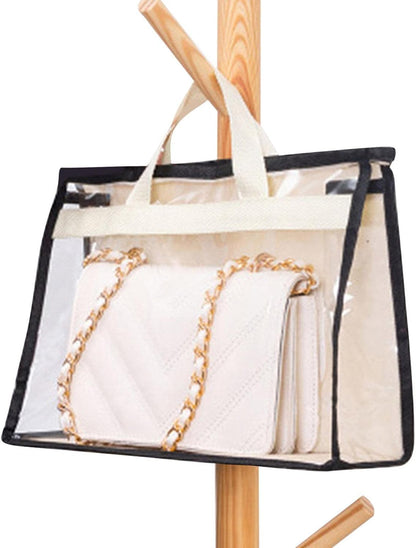 Clear Purse Protector Bag | Purse Storage Bag Organization for Hanging Closet with Zipper and Handle - Dust Bags for Wall Hanging, Purse Storage Organizer for Closet Pochy
