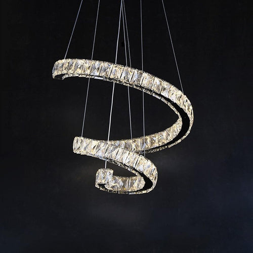 Wmmner Lampade a Sospensione, Lampadari Di Cristallo Led Dimmerabile Smart Lighting Chandelier Art Deco Compatibile con Cucina Camera Dei Bambini Soggiorno Luce con Telecomando Moderno V-Intage/72W