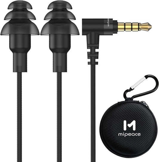 Mipeace Work Earbuds Safety Hearing Protection Industrial Ear Plugs Headphones Noise Reduction Earphones for Work Construction Motorcycle(Black)