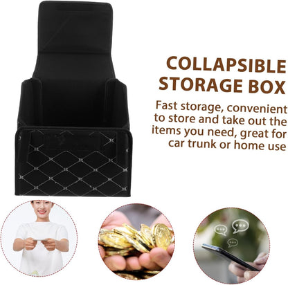 GANAZONO Foldable Car Storage Box Collapsible Trunk Organizer for Car Boot Organizer Water-resistant Leather Easy Install