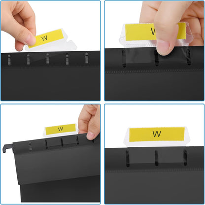 MerryNine A4 Suspension Files, 15PCS Polypropylene Filing Cabinet Suspension Files with Tabs and Card Inserts for School Home Work Office Organization