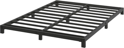 5 inch Bed Frame Queen Size Low Profile Easy Assembly Mattress Foundation Bed Frame Noise Free, Black, Metal (Queen (U.S. Standard))