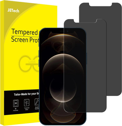 JETech Privacy Screen Protector for iPhone 12 Pro Max 6.7-Inch, Anti Spy Tempered Glass Film, 2-Pack