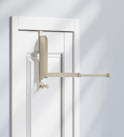 CHAUNCEY HOME Foldable Over The Door Drying Racks for Laundry, Collapsible Over Door Hooks Coat Wreath Garland Rack Clothes Hanger - Bathroom Accessories and Towel Rack Ivory White