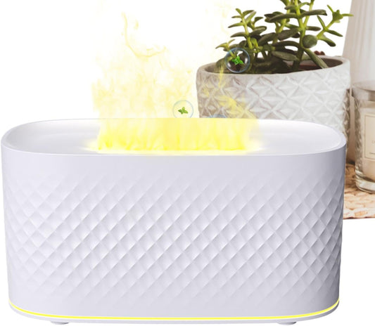 Flame Air Diffuser | Flame Humidifier with Auto Shut-off and USB Charging, 2 Spray Modes Aroma Fire Pit Diffuser Humidifier Flexible Humidity Control Diffuser for