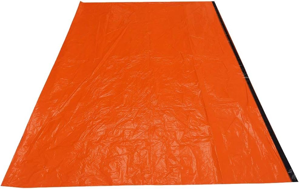 Outdoor Camping Portable Emergency Tent Sleeping Bag Keep Warm Tear Resistant Orange (Orange Tent)