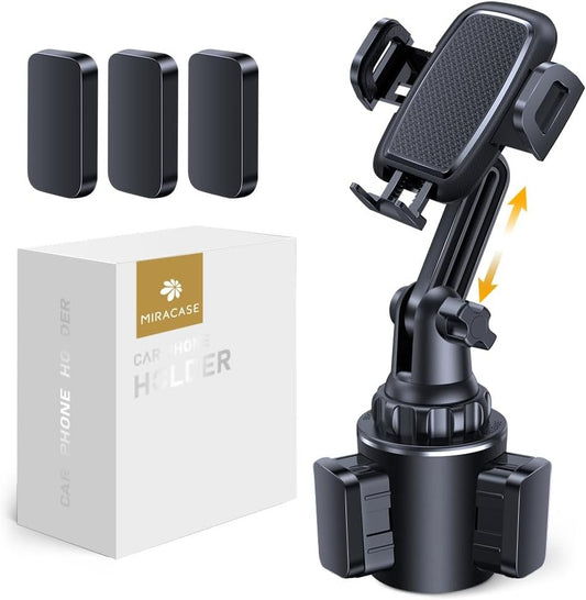 [Upgraded Version] Cup Holder Phone Mount,Miracase Long Neck Never Shake Car Cup Phone Holder Cradle Car Mount for iPhone, Samsung, Google and All Cell Phones
