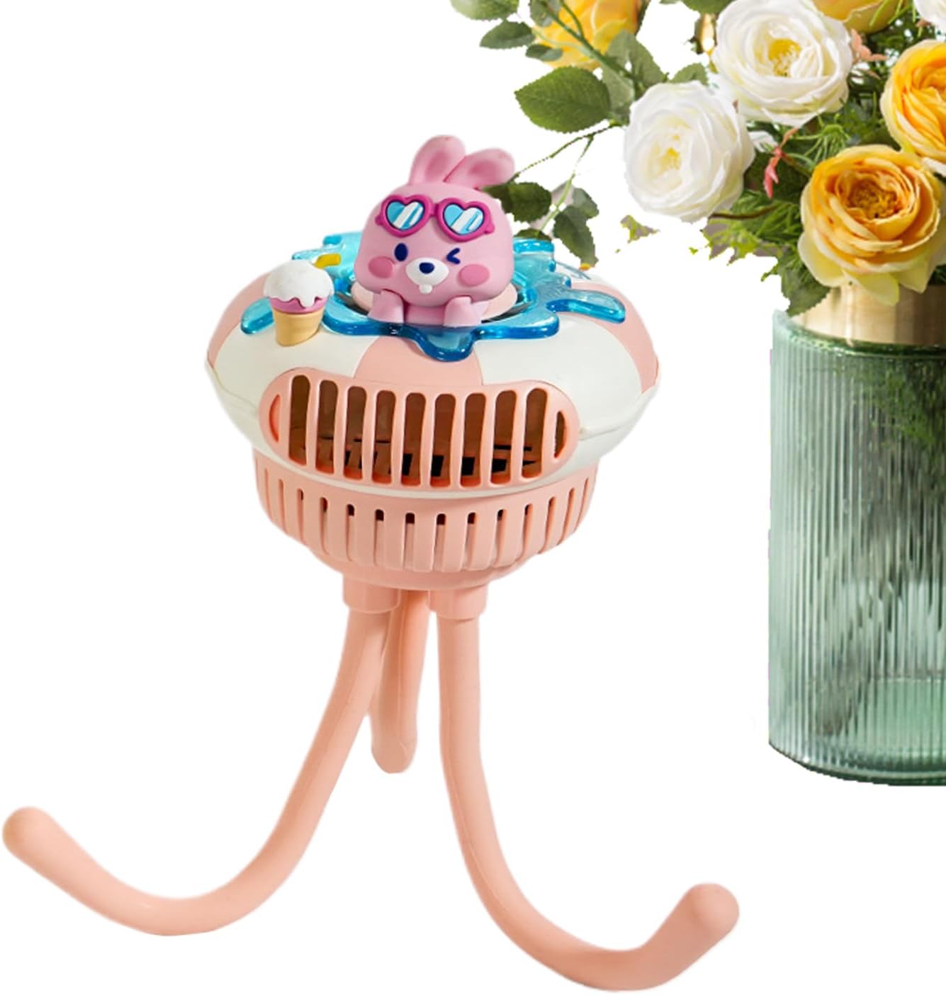 Nuyhgtr Stroller Fan, Small Fan with 3 Speed Settings, Quiet Baby Travel Gear for Outdoor Camping, Bedroom, Sleeping Crib, Car Seat, Sturdy Materials, 9.6 x 9.5 x 25 cm
