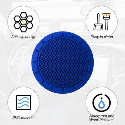 4 Pack Car Cup Holder Coaster, 2.75 Inch Diameter Non-Slip Universal Insert Coaster, Durable, Suitable for Most Car Interior, Car Accessory for Women and Men (Dark Blue)