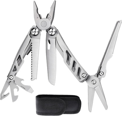 Fathers Day Dad Gift Idea,16-in-1 EDC Multi Tool with Pocket Knife, Foldable Utility Knife Multitool with Safety Locking, Needle Nose Pliers and Wire Stripper Tools, Gifts for Dad, Fishing, Camping