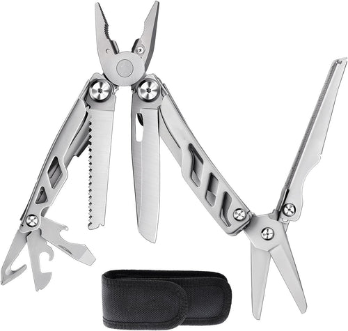 Fathers Day Dad Gift Idea,16-in-1 EDC Multi Tool with Pocket Knife, Foldable Utility Knife Multitool with Safety Locking, Needle Nose Pliers and Wire Stripper Tools, Gifts for Dad, Fishing, Camping
