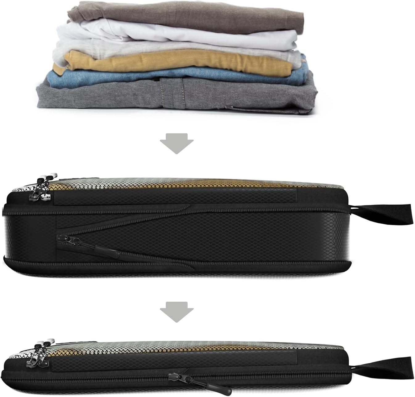 4pc Small Compression Packing Cubes for Suitcases - Carry-on Luggage Organizers for Travel