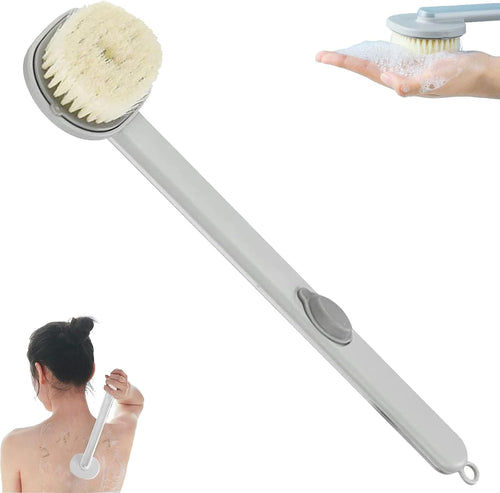 Long Handle Bath Massage Cleaning Brush, Removable Soap Dispenser Bath Brush, Long Handle Back Shower Bath Soap Dispenser Massage Cleaning Brush, Family Essentials (Gray)